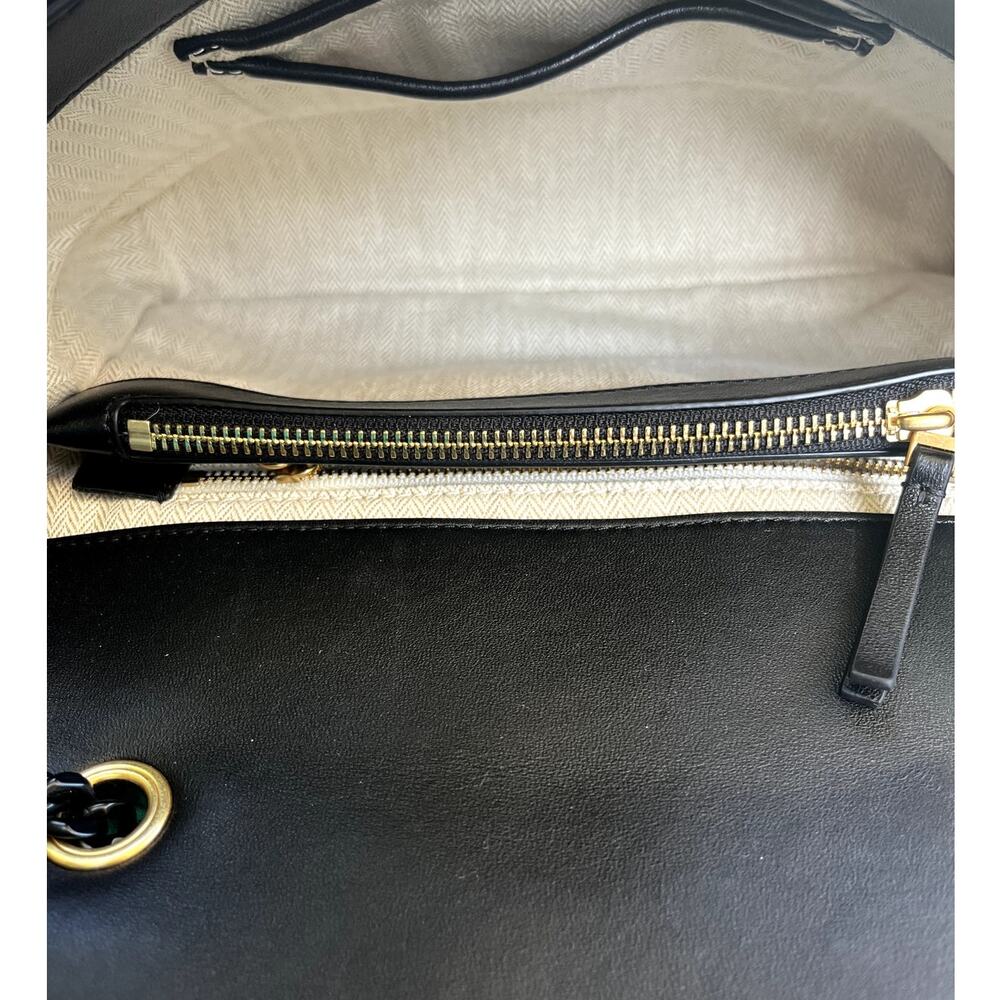 Tory Burch Kira Chevron Powder Coated Leather Quilted Convertible Shoulder Bag - Picture 9 of 12
